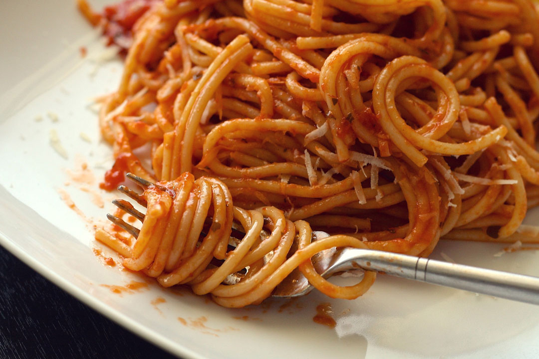 Spaghetti sind reine Kohlenhydrate.